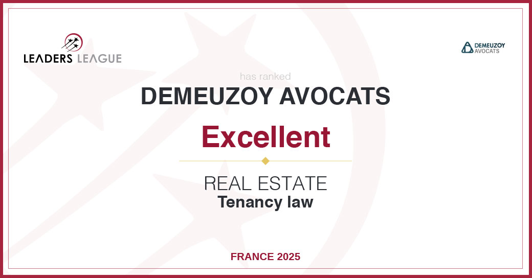 Label 2025 : Classé 'EXCELLENT' en droit des baux au classement 'Leaders League'